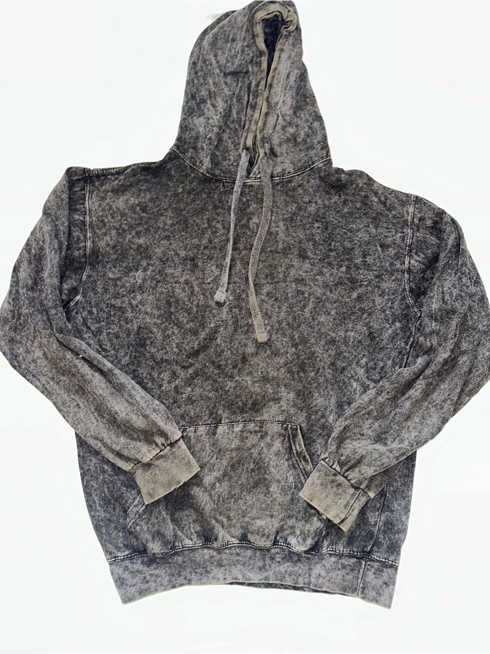 Men's Washed Black Hooded Sweatshirt